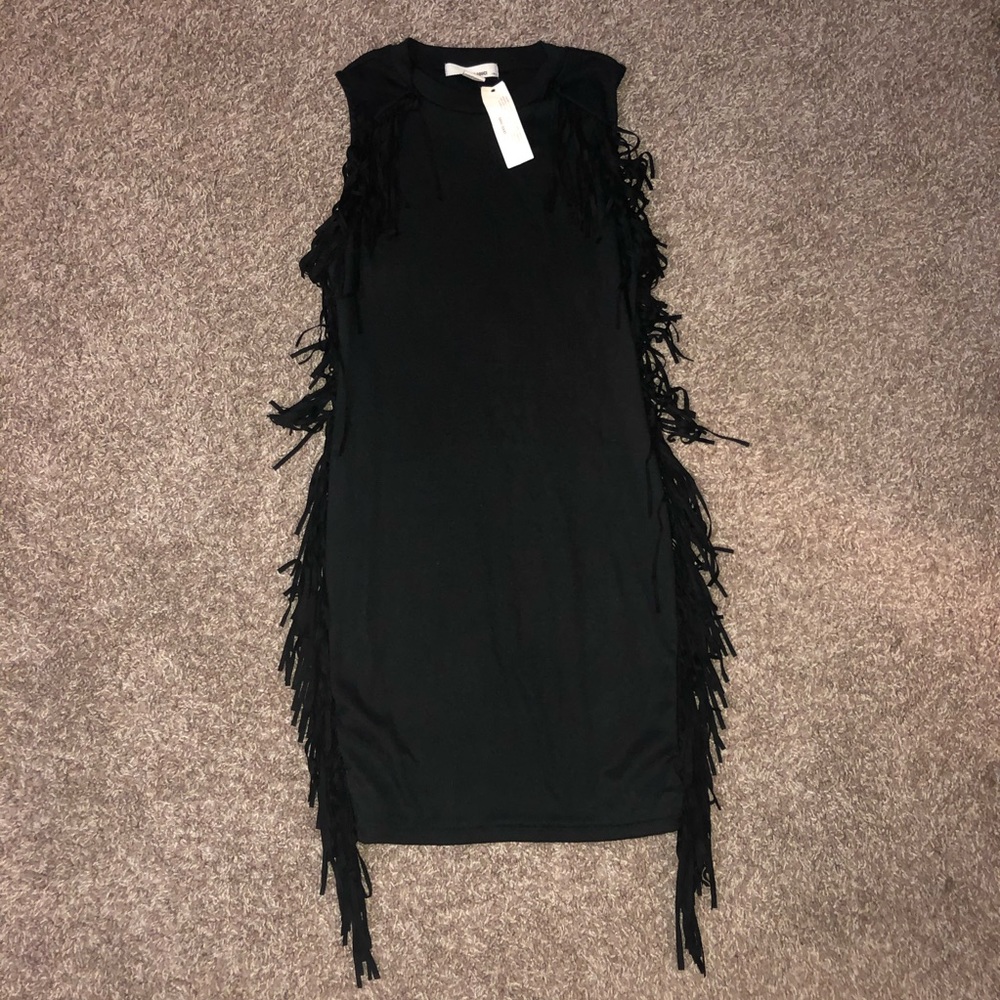 Little black dress with fringe